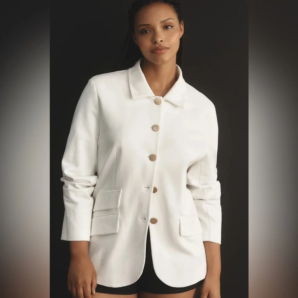 Anthropologie Dolan Left Coast Ponte Military Blazer Jacket - Picture 5 of 12